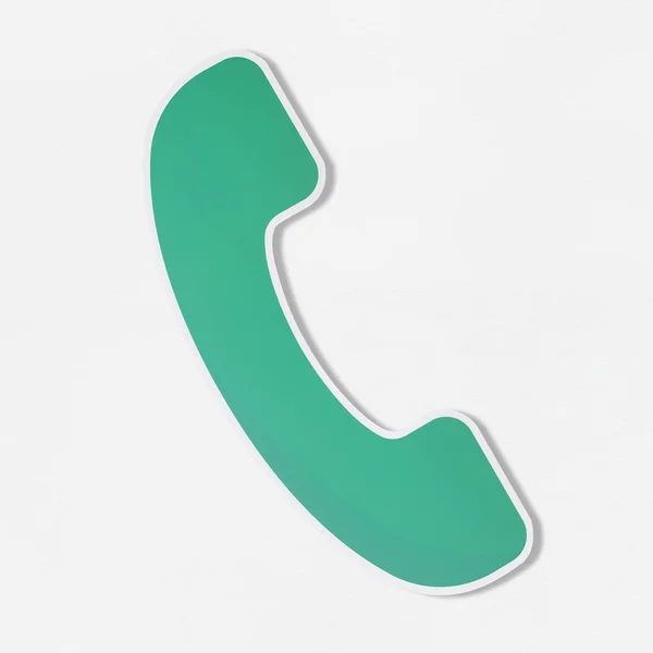Zelený Telefon Ilustrace Vektorové Ikony — Stock fotografie