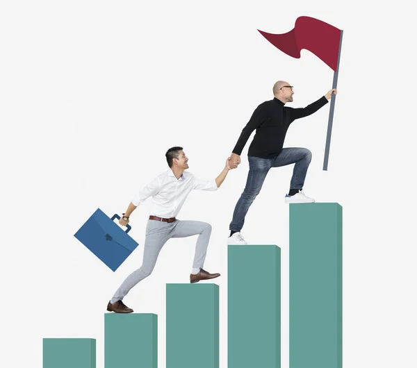 Businessmen Going Stairs Success Leadership Teamwork — Stock Photo, Image