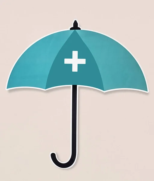 Icono Paraguas Protección Azul Aislado — Foto de Stock
