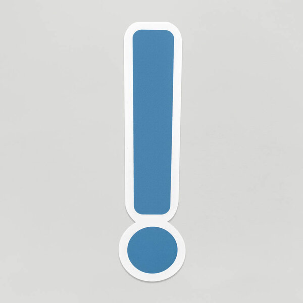 Синий восклицательный знак! icon isolaate
