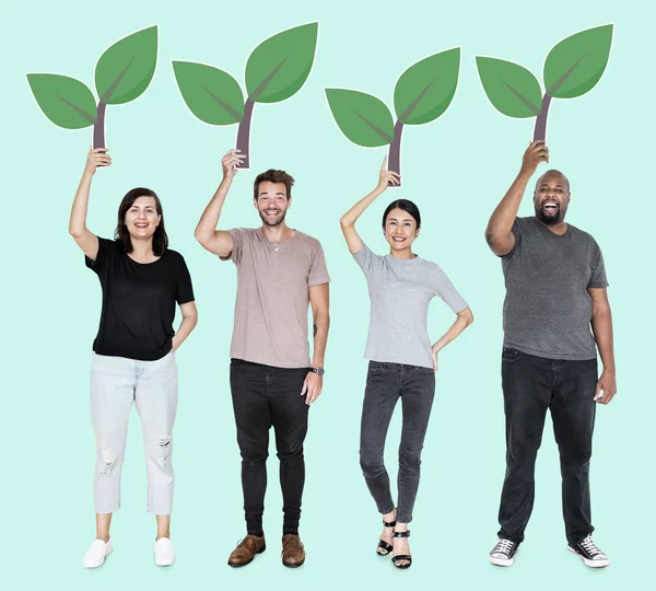 Diverse Menschen Mit Umweltschutz — Stockfoto