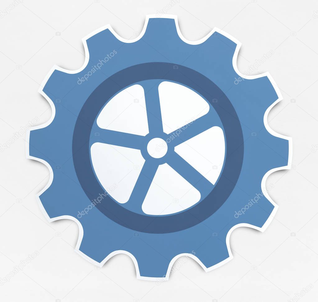 Gear icon set isolated on background
