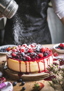 Taze berry cheescake gıda fotoğraf tarifi fikir