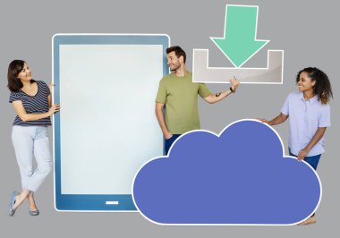 Bulut teknoloji ile ilgili simgeler grubu