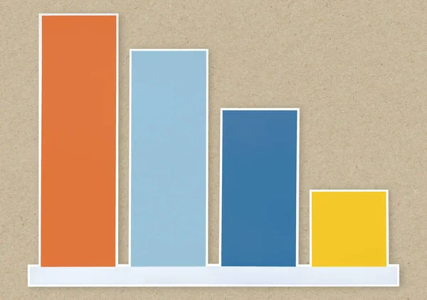 Csökkenő Oszlopdiagramon Ikon Elszigetelt — Stock Fotó