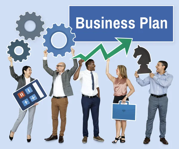 Empresários Sucesso Com Planos Estratégicos — Fotografia de Stock
