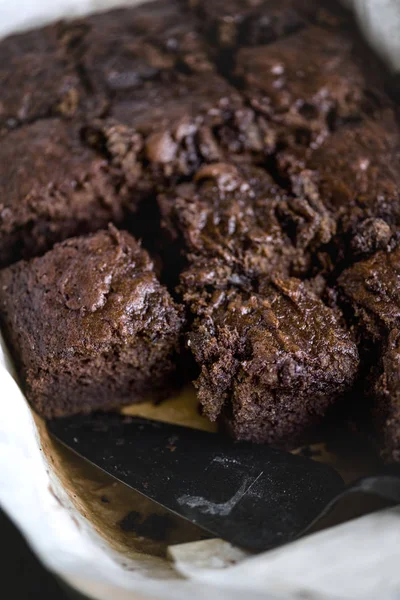 Brownies Caseros Comida Fotografía Receta Idea — Foto de Stock