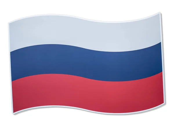 Εικονίδιο Ρωσική Σημαία Λευκό Φόντο — Φωτογραφία Αρχείου