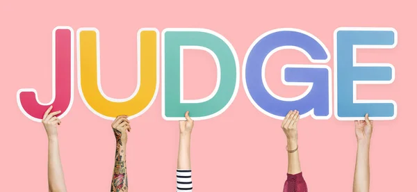 Colorful Letters Forming Word Judge — Stock Photo, Image