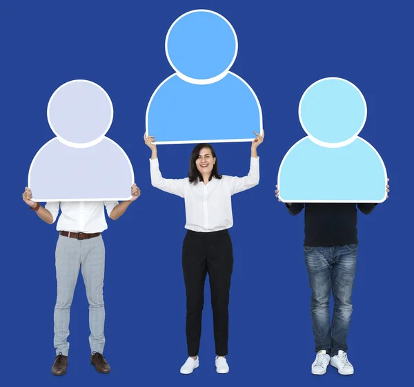 People Holding Career Profiles — Stock Photo, Image