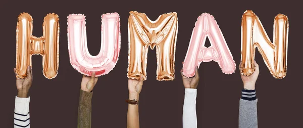 Hands Showing Balloons Word — Stock Photo, Image