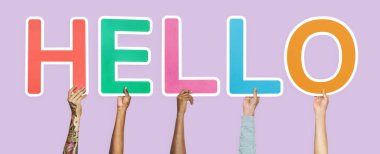 Word Merhaba holding eller