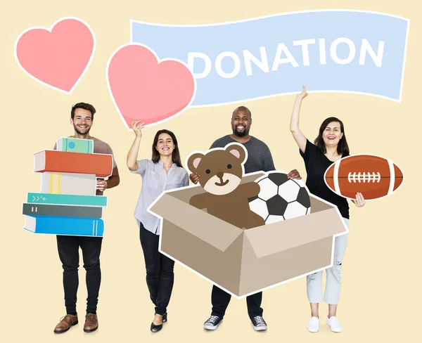Volunteers Donating Things Charity — Stock Photo, Image