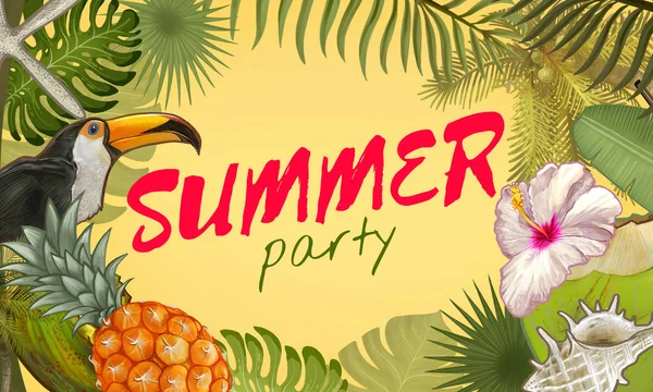 Tropical Summer Party Invitation Design — Photo