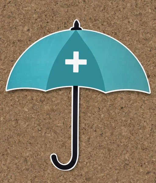 Icono Paraguas Protección Azul Aislado — Foto de Stock