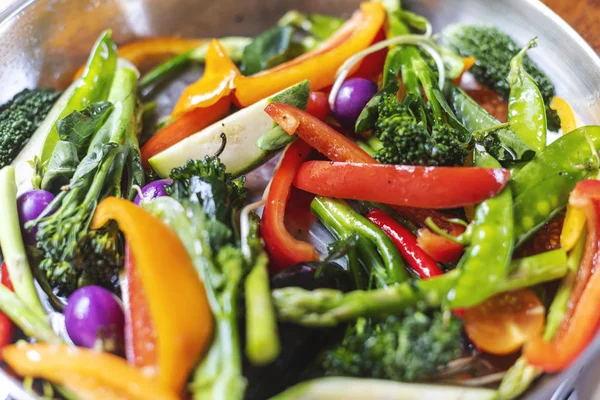 Primer Plano Verduras Salteadas Mezcladas — Foto de Stock