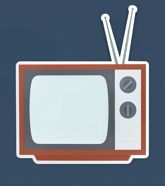 Ikon Televisi Terisolasi Latar Belakang — Stok Foto
