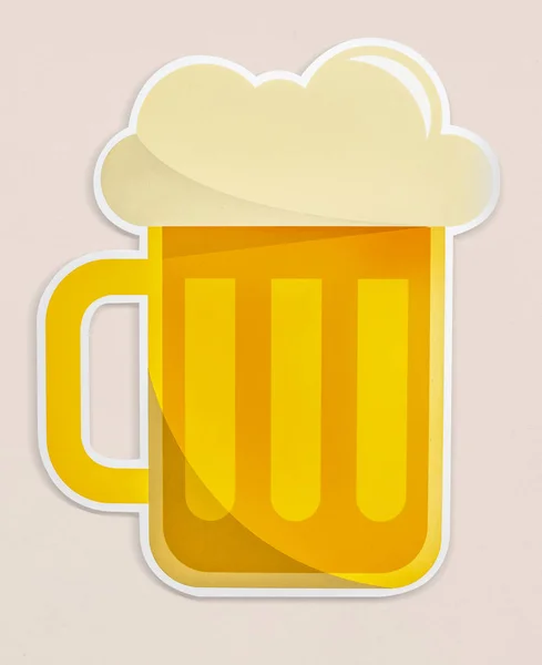 Vaso Cerveza Icono Aislado — Foto de Stock