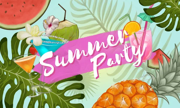 Tropical Summer Party Invitation Design — Photo