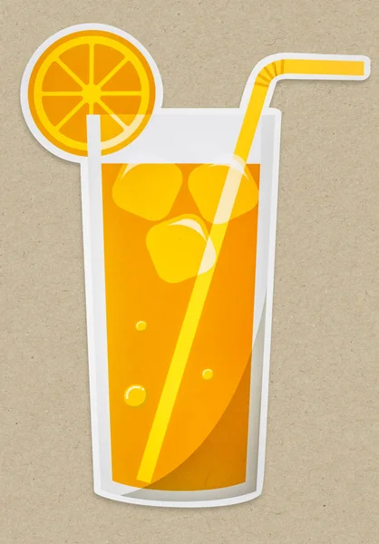 Стакан Свіжого Апельсинового Соку Ізольовано — стокове фото