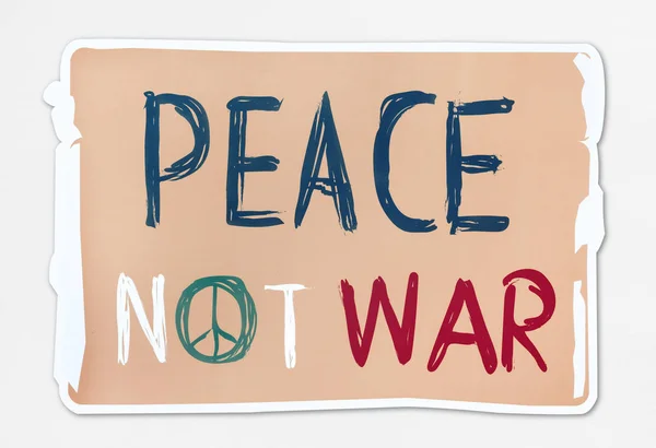 Pokoju Nie Wojny Słowo Transparent — Zdjęcie stockowe
