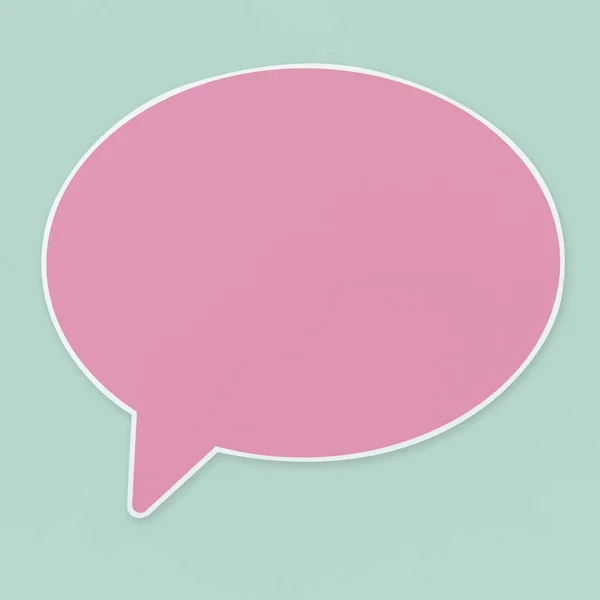 Pink Speech Bubble Icon Isolated Green — Stock Photo, Image