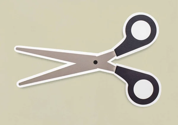 Open Scissors Icon Isolated Grey Background — Stock Photo, Image