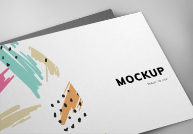 Renkli kartvizit mockup tasarım