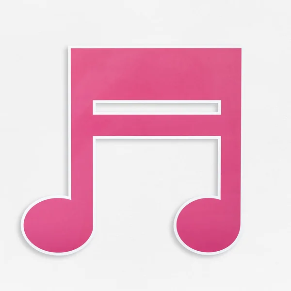 白い背景に分離されたピンクの音楽ノート アイコン — ストック写真