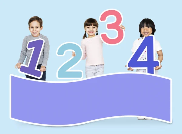 Crianças Escola Aprendendo Matemática Com Números — Fotografia de Stock
