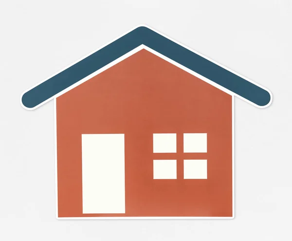 Orangefarbenes Haus Mit Blauem Dach — Stockfoto