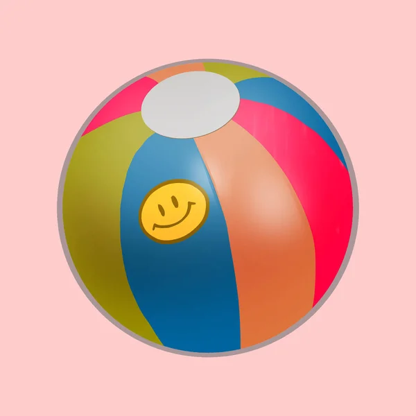 五颜六色的塑料海滩球例证 — 图库照片
