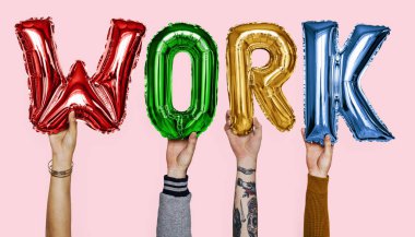 Eller iş balonlar word gösterilen