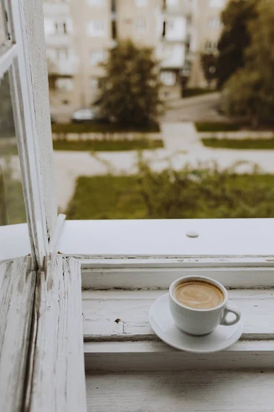 Чашка Кофе Окна — стоковое фото