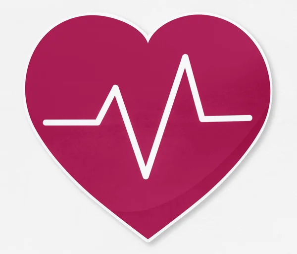 Heartbeat Frequency Vector Illustration Icon — Stock Photo, Image