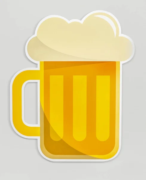 ビール アイコン絶縁のガラス — ストック写真