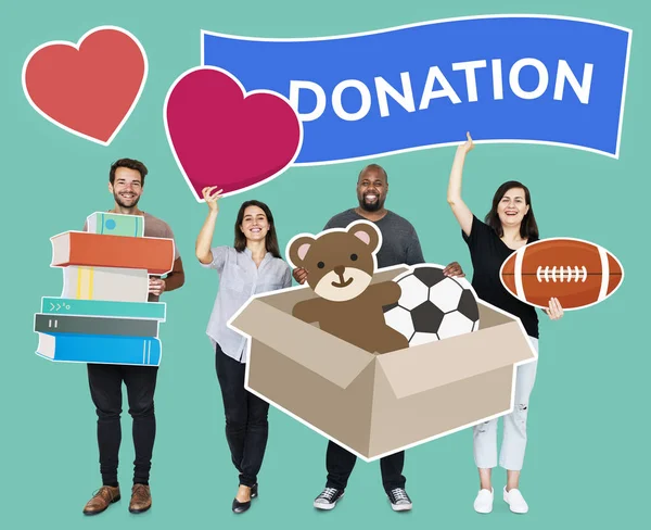 People Donating Stuff Charity — Stock Photo, Image