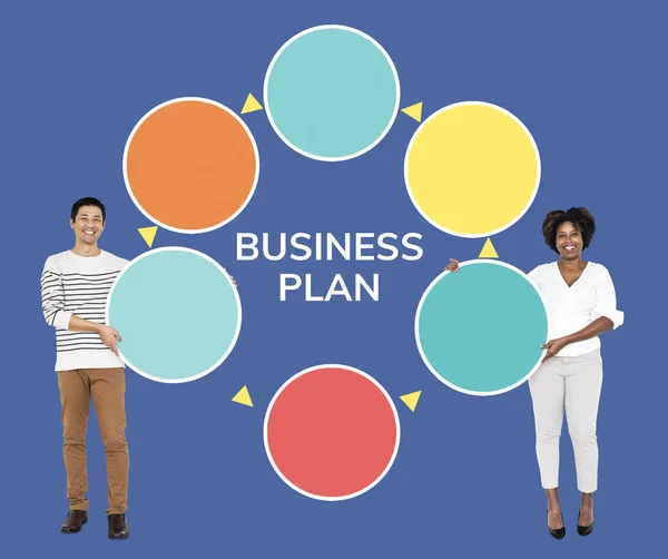 Partners Met Een Businessplan — Stockfoto