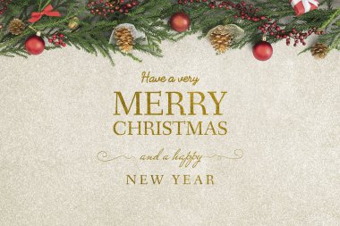 Neşeli Noel ve mutlu yeni yıl tebrik kartı mockup