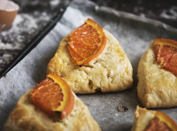 Homemade Orange Scones Food Photography Recipe Idea — Stock Photo, Image