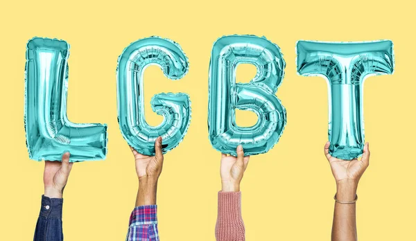 蓝色字母气球形成词 Lgbt — 图库照片