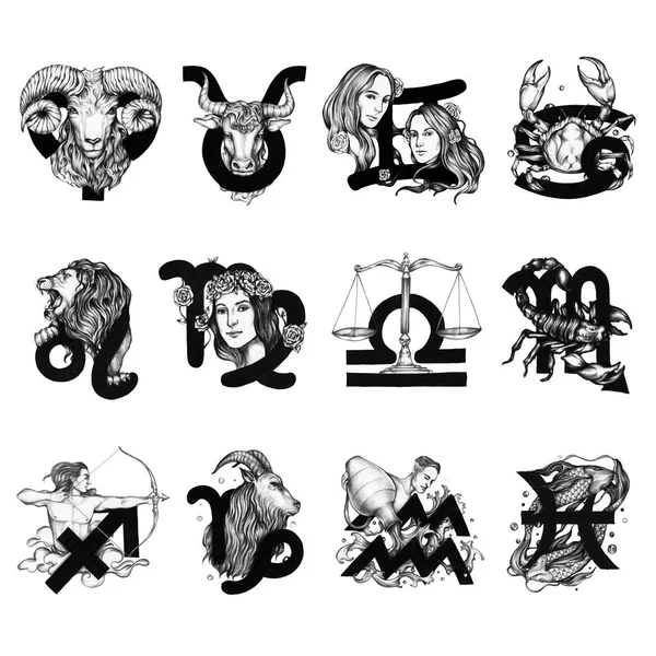 Serie Simboli Dell Oroscopo Illustrazione — Foto Stock