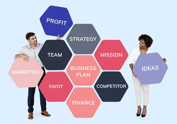 Partners Met Een Businessplan — Stockfoto