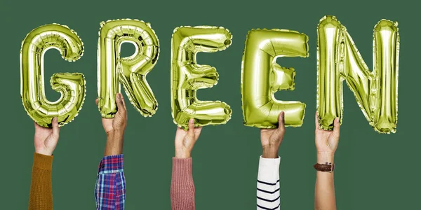 Hands Showing Balloons Word — Stock Photo, Image