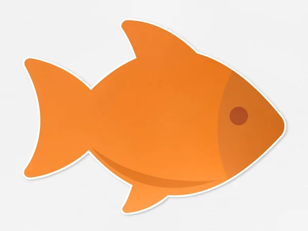 Orange Fisk Ikonen Isolerad Vit Bakgrund — Stockfoto