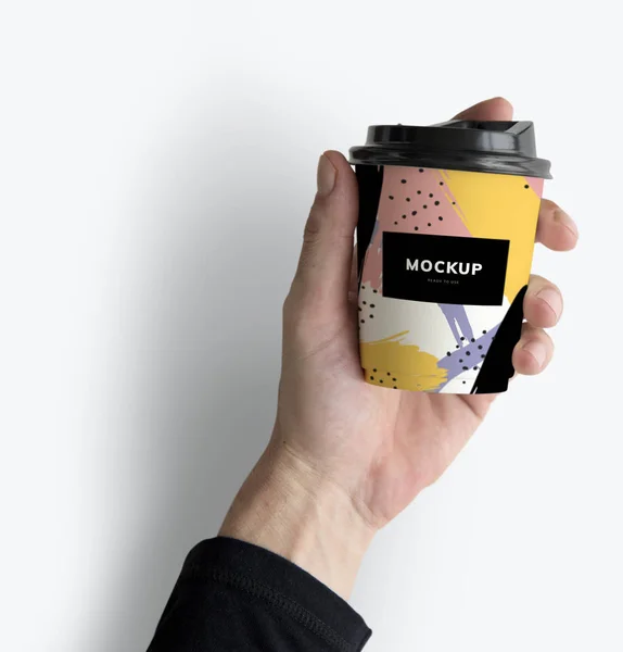 Coloré Emporter Tasse Café Design Mockup — Photo