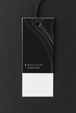 Siyah fiyat etiketi tasarım mockup
