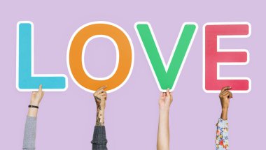 Kelime aşk holding eller