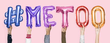 Renkli alfabe balonlar word #metoo şekillendirme