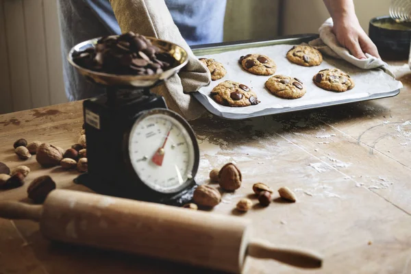 Рецепт Домашнего Шоколадного Печенья — стоковое фото